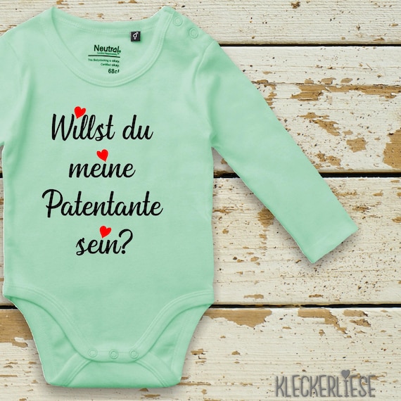 Long-sleeved baby bodysuit "Do you want to be my godmother?" Fair wear