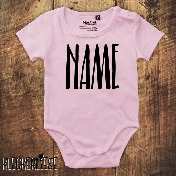 kleckerliese Babybody Body "Wunschname Name Wunschtext" Fair Wear