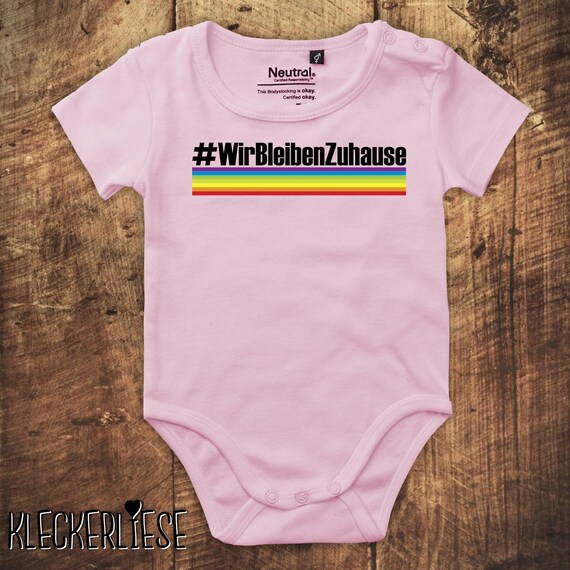 kleckerliese Babybody Body "Wir Bleiben Zuhause #wirbleibenzuhause" Fair Wear