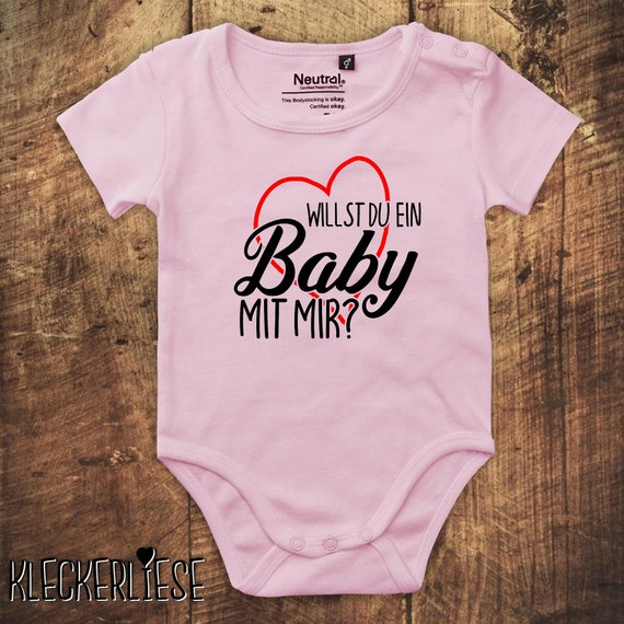 kleckerliese Babybody Body "Willst du ein Baby mit mir?" Fair Wear