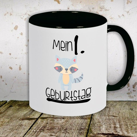 Kaffeetasse Tasse Motiv "Mein 1. Geburtstag Waschbär" Tasse Teetasse Milch Kakao