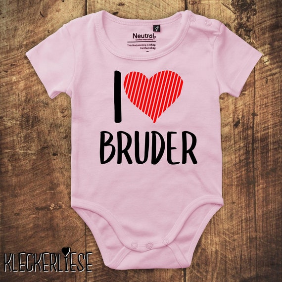 kleckerliese Babybody Body "I Love Bruder" Fair Wear