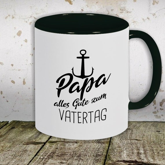 kleckerliese tea cup motif "Papa Happy Father's Day Anchor", cup tea cup milk cocoa Father's Day