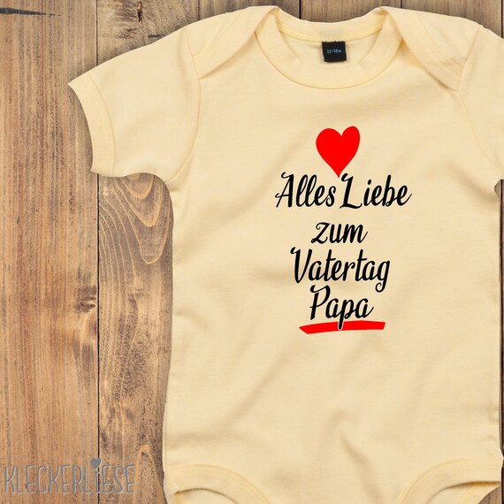 kleckerliese Baby Body "Happy Father's Day Dad" Baby Body Romper Boys Girls Short Sleeve