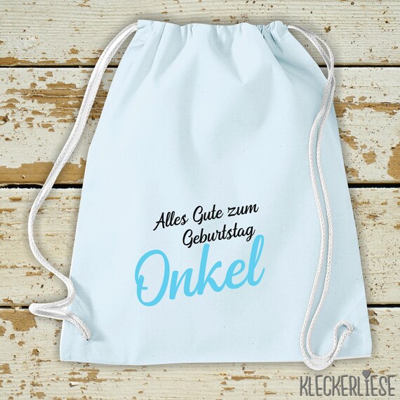 Kleckerliese Gymsack "Alles Gute ONKEL" Rucksack Bag Stoffbeutel Turnbeutel Tragetasche