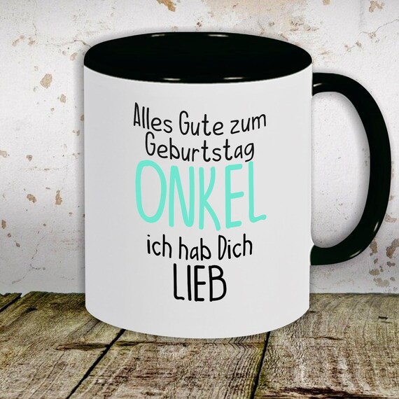 kleckerliese Kindertasse Teetasse Tasse Motiv "Alles Gute ONKEL ich hab Dich Lieb" Milch Kakao Kaffeetasse