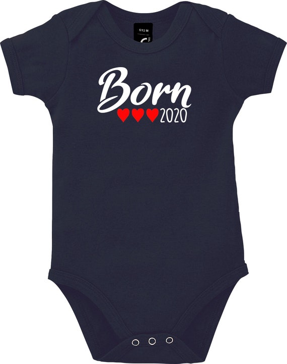 Kleckerliese Baby Body "Born 2020" Jungen Mädchen Kurzarm mit Aufdruck Motiv