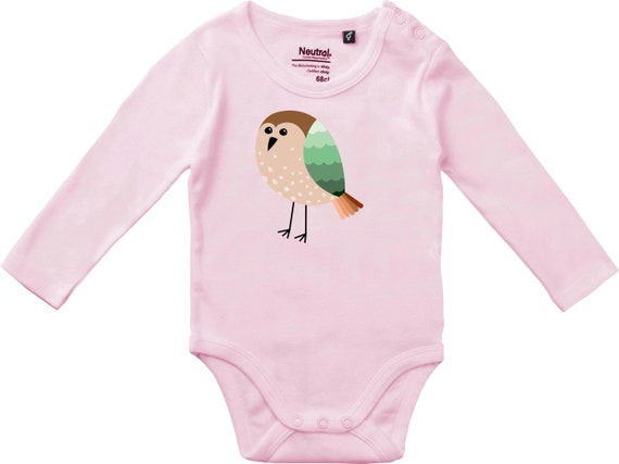 kleckerliese Langarm Babybody "Vogel" Baby Body Jungen Mädchen Longsleeve Fair Wear