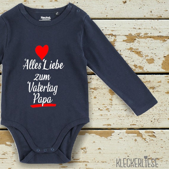 kleckerliese Langarm Babybody "Alles Liebe zum Vatertag Papa" Baby Body Jungen Mädchen Longsleeve Fair Wear