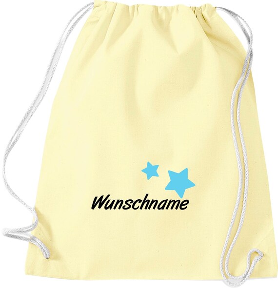 Kleckerliese Gymsack "Name Wunschname Sterne" Rucksack Bag Stoffbeutel Turnbeutel Tragetasche