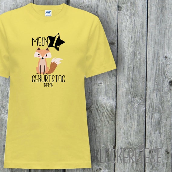 Kinder T-Shirt mit Wunschname "Mein 1. Geburtstag Fuchs mit Wunschname" Shirt Jungen Mädchen Baby Kind