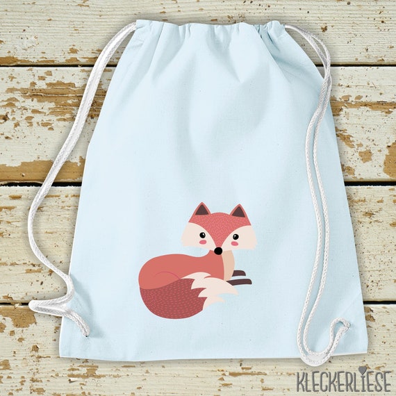 Kleckerliese Kinder Gymsack "Fuchs" Rucksack Bag Stoffbeutel Turnbeutel Tragetasche Wechselsachen