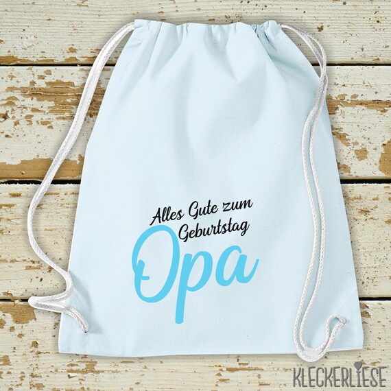 Kleckerliese Gymsack "Alles Gute OPA" Rucksack Bag Stoffbeutel Turnbeutel Tragetasche