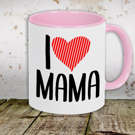 kleckerliese Kindertasse Teetasse Tasse Motiv "I Love Mama" Milch Kakao Kaffeetasse