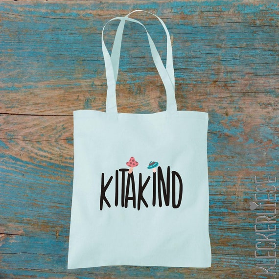 Stoffbeutel "Kita Kind" Jute Bag Beutel Tasche Kita Schule  Wechsel Sachen Kleidung Kleckerliese