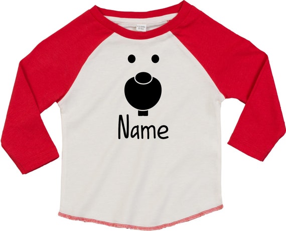 Kleckerliese Baby Kinder T-Shirt mit Wunschnamen Langarmshirt  "Tiere Hase Häschen Wunschname" Raglan-Ärmel Jungen Mädchen