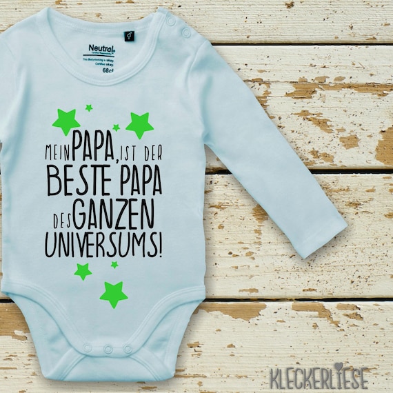 Kleckerliese long-sleeved baby body "My dad is the best dad in the whole universe!" Baby Body Boys Girls Longsleeve Fair Wear