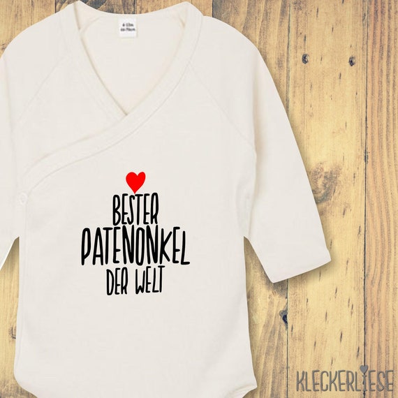 Langarm Wickel Baby Body "Bester Patenonkel der Welt" Babybody Strampler