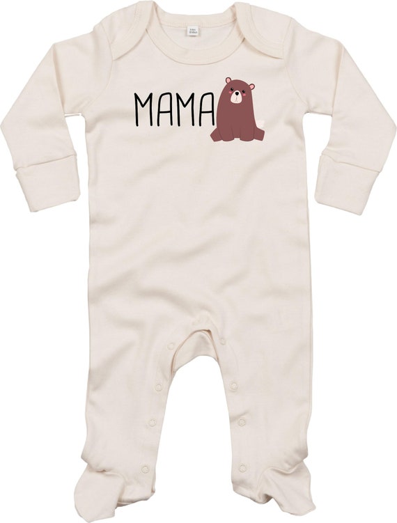 Kleckerliese Baby Schlafanzug "Mamabär Mama Bär" Sleepsuit Jungen Mädchen