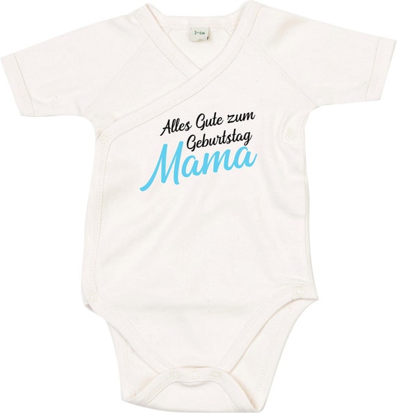 kleckerliese Wickel Baby Body "Alles Gute MAMA" Babybody Strampler Wickelbody Organic Kimono Kurzarm