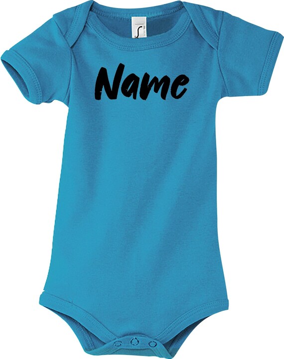 Kleckerliese Baby Body mit Wunschnamen "Name eigener Text" Jungen Mädchen Kurzarm mit Aufdruck Motiv