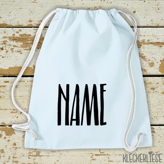 Kleckerliese Gymsack "Wunschname Name Wunschtext" Rucksack Bag Stoffbeutel Turnbeutel Tragetasche