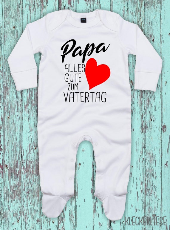 Kleckerliese Baby Schlafanzug "Papa alles Gute zum Vatertag" Sleepsuit Jungen Mädchen Vatertag