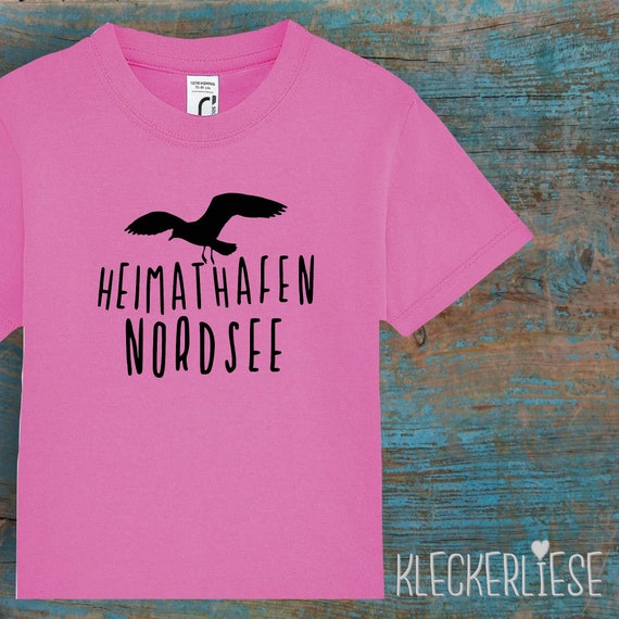 Kinder Baby Shirt Kleinkind "Heimathafen Nordsee Möwe" T-Shirt Jungen Mädchen