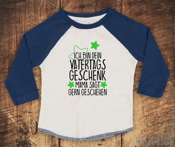 Kleckerliese Baby Kinder T-Shirt Langarmshirt "Ich bin dein Vatertags Geschenk Mama sagt gern geschehen" Jungen Mädchen Vatertag