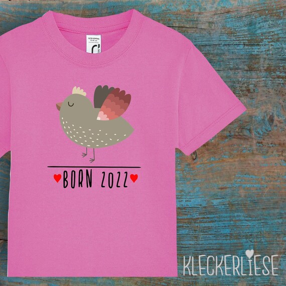 Kinder Baby Shirt Kleinkind "Born 2022 Tiermotiv Vogel" T-Shirt Jungen Mädchen