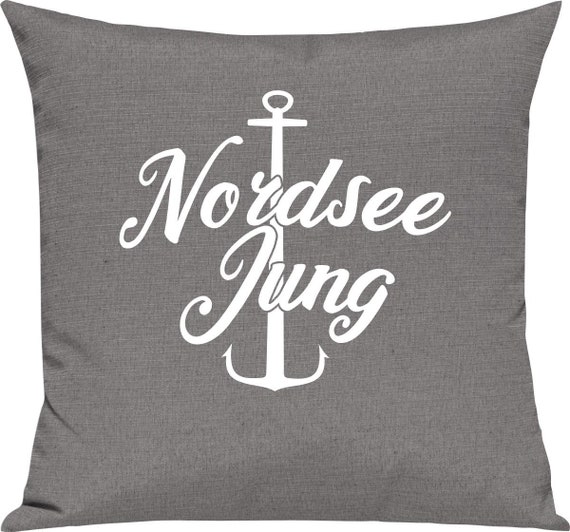 kleckerliese Kissen "Nordsee Jung Anker" Kissenhülle Deko Sofa Kuschelkissen Dekoidee