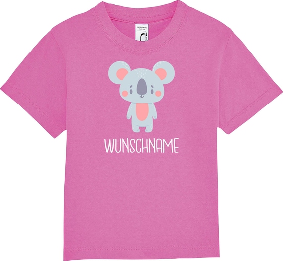 kleckerliese Kinder Baby Shirt Kleinkind "Tiermotiv mit Wunschnamen Koala" mit Wunschnamen Jungen Mädchen T-Shirt