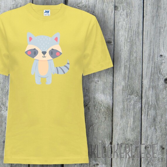 Kinder T-Shirt "Tiermotiv Waschbär" Shirt Jungen Mädchen Baby Kind