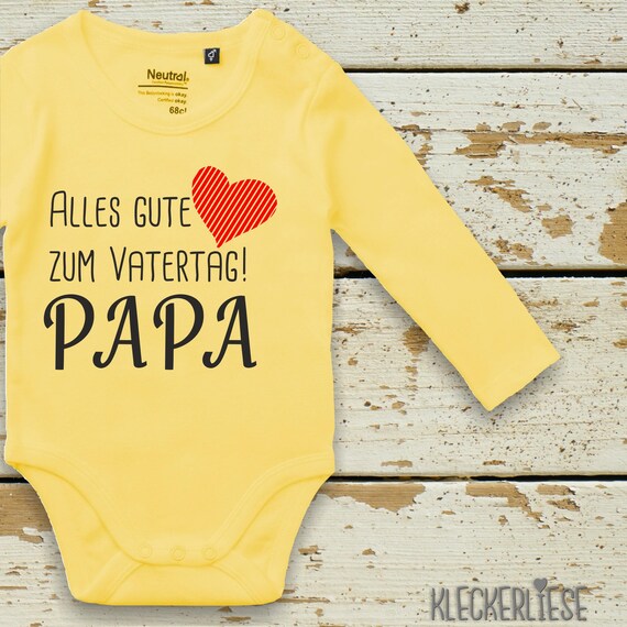 Kleckerliese Vatertag Langarm Body "Alles Gute zum Vatertag Papa" Fair Wear Bio Organic Babybody