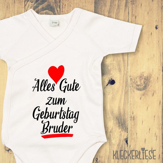 Wickel Baby Body "Alles Gute zum Geburtstag Bruder" Babybody Strampler