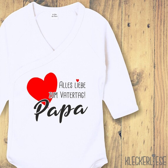 Langarm Wickel Baby Body "Alles Liebe zum Vatertag Papa" Babybody Strampler