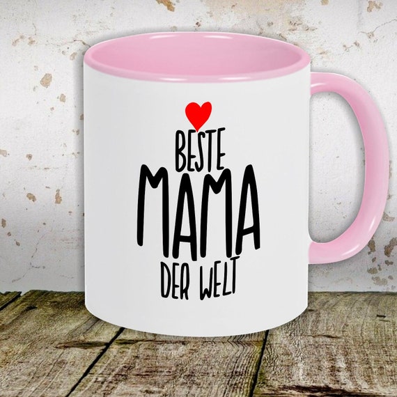 kleckerliese Kindertasse Teetasse Tasse Motiv "Beste Mama der Welt" Milch Kakao Kaffeetasse