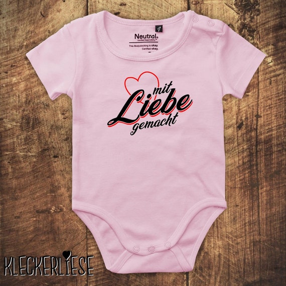 kleckerliese Babybody Body "mit Liebe gemacht" Fair Wear