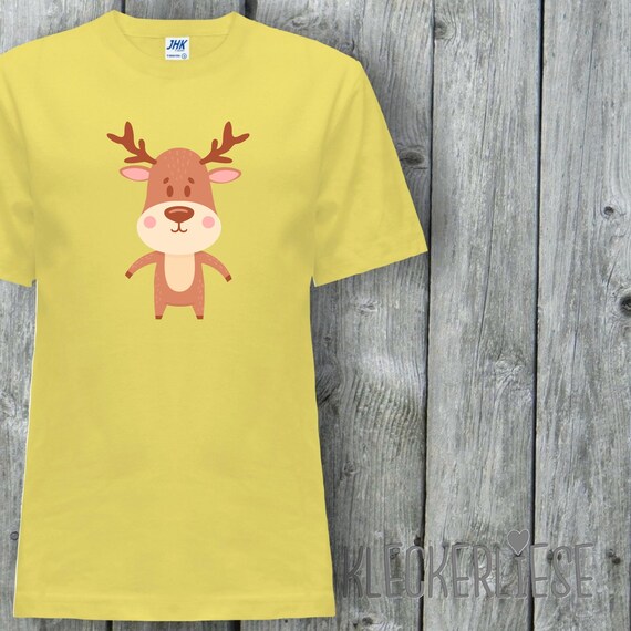 Kinder T-Shirt "Tiermotiv Elch Reh Hirsch" Shirt Jungen Mädchen Baby Kind