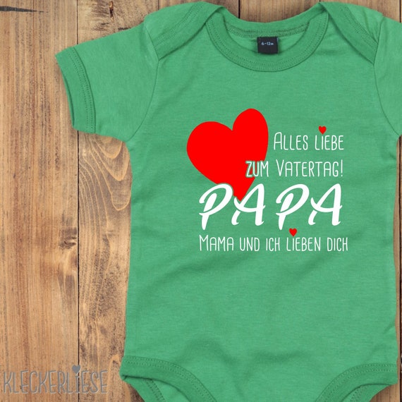 Baby Bodysuit Father's Day "Happy Father's Day Dad Mom and I love you" baby bodysuit romper boys girls short sleeve