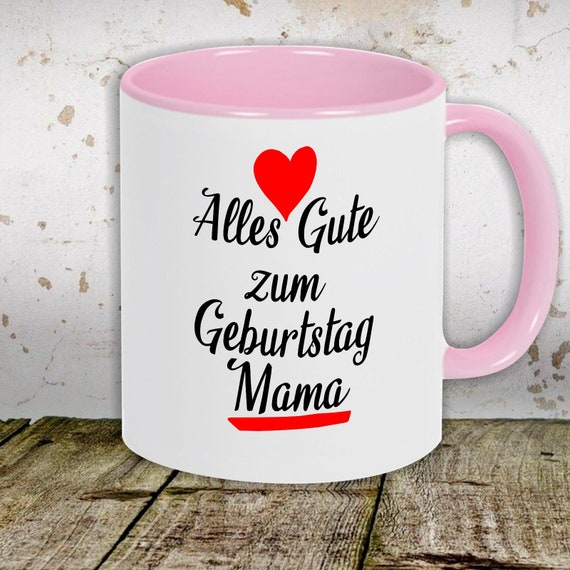 kleckerliese Kindertasse Teetasse Tasse Motiv "Alles Gute zum Geburtstag Mama" Milch Kakao Kaffeetasse