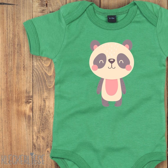 Baby Body "Tiermotiv Panda Pandabär" Babybody Strampler Jungen Mädchen Kurzarm