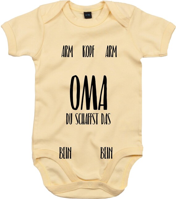 kleckerliese Baby Body "Oma du schaffst das Anleitung zum anziehen" Babybody Strampler Jungen Mädchen Kurzarm