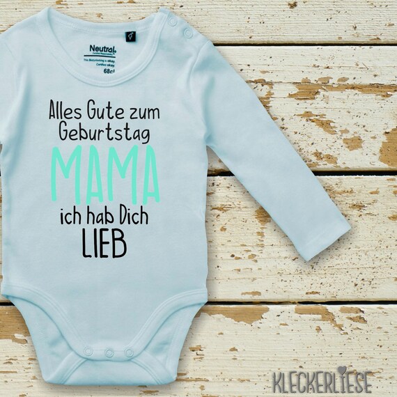 kleckerliese long-sleeved baby bodysuit "Happy MAMA, I love you" baby bodysuit boys girls longsleeve fair wear