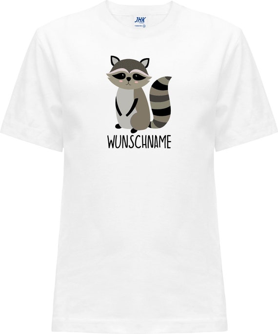 Kleckerliese Baby Kinder T-Shirt "Waschbär" mit Wunschtext Kurzarm Sprüche Jungen Mädchen Shirt Nicki mit Aufdruck Motiv