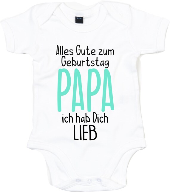 kleckerliese Baby Body "Alles Gute PAPA ich hab Dich Lieb" Babybody Strampler Jungen Mädchen Kurzarm