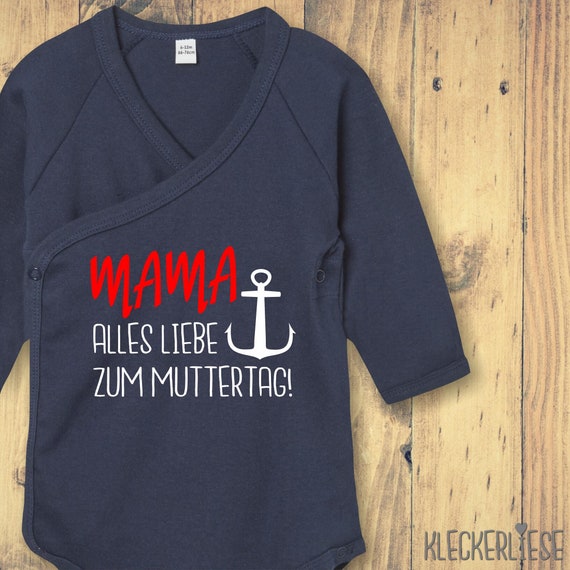 Langarm Wickel Baby Body ""Mama alles Liebe zum Muttertag" Babybody Strampler