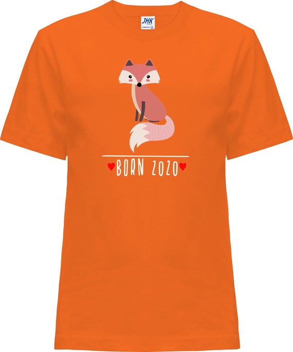 Kleckerliese Baby Kinder T-Shirt "Born 2020 Tiermotiv Fuchs" Kurzarm Sprüche Jungen Mädchen Shirt Nicki mit Aufdruck Motiv