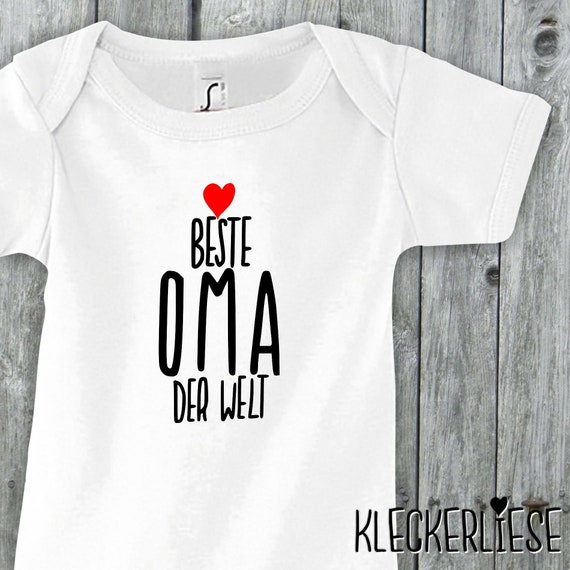 Kleckerliese Baby Body "Beste Oma der Welt" Jungen Mädchen Kurzarm mit Aufdruck Motiv