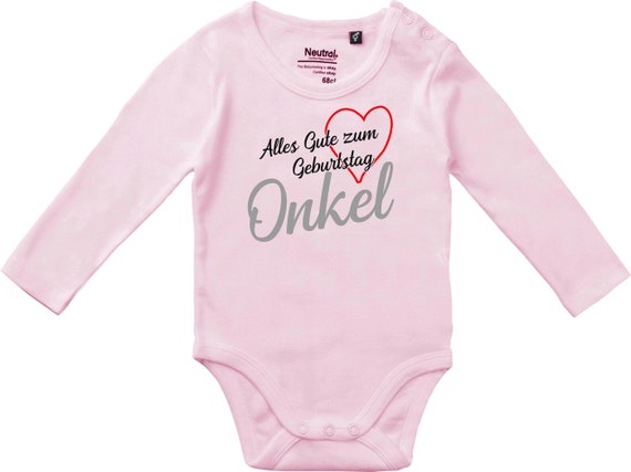 kleckerliese Langarm Babybody "Alles Gute ONKEL Herz" Baby Body Jungen Mädchen Longsleeve Fair Wear